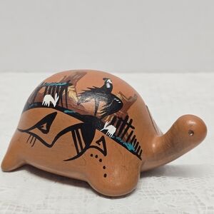 Vintage Native American Navajo Pottery Turtle Figurine Signed P. Blackhorse